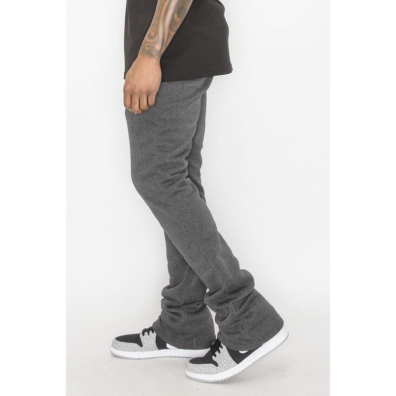 VICTORIOUS Flare Stacked Fleece Pants Menswear - Elastic Sweatpants