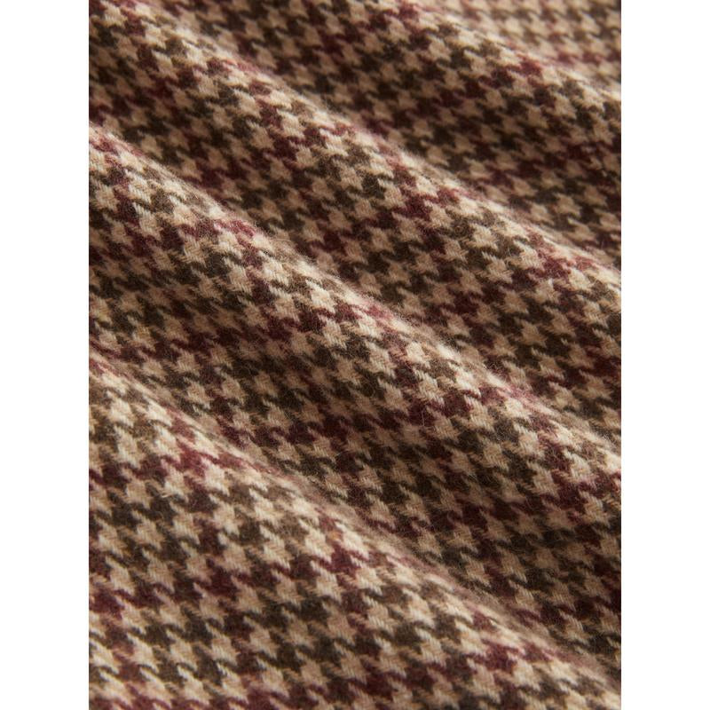 Cider Boat Neck Houndstooth Belted Mini Dress