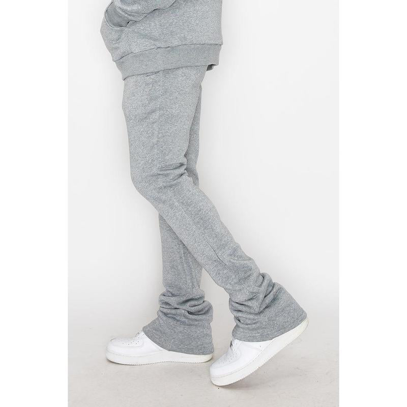 VICTORIOUS Flare Stacked Fleece Pants Menswear - Elastic Sweatpants