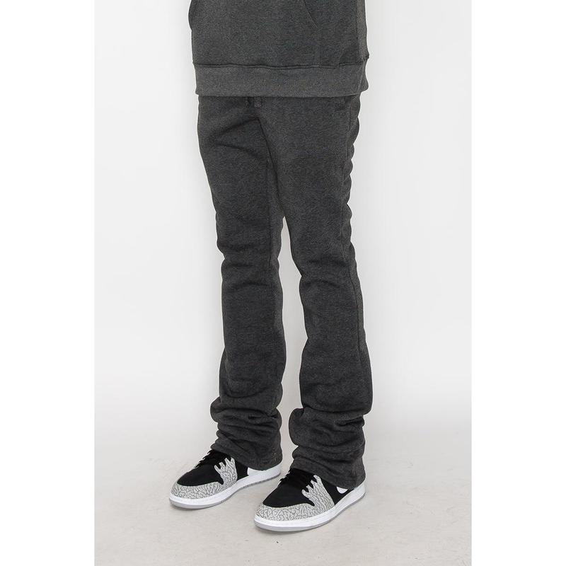 VICTORIOUS Flare Stacked Fleece Pants Menswear - Elastic Sweatpants
