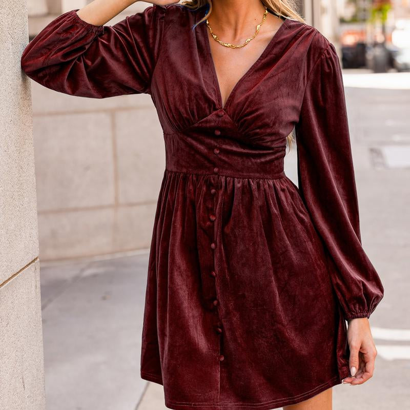 CUPSHE Blackfriday Twilight Grove Green Mini Fall Dress for Christmas Women 