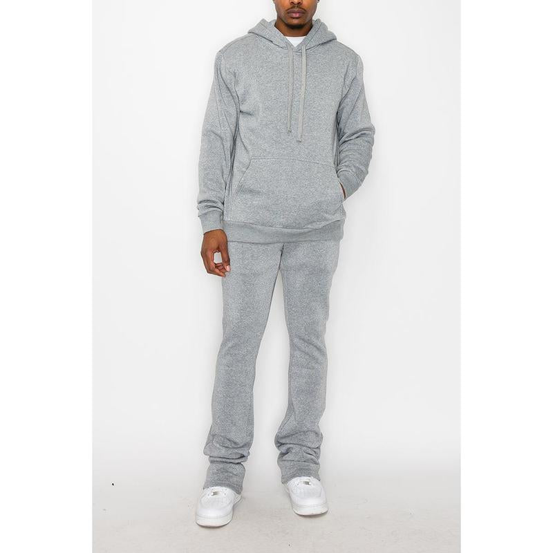 VICTORIOUS Flare Stacked Fleece Pants Menswear - Elastic Sweatpants